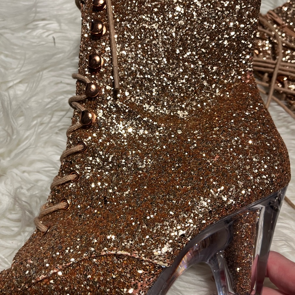 Rose gold glitter platform adore pleasers - Picture 3 of 8